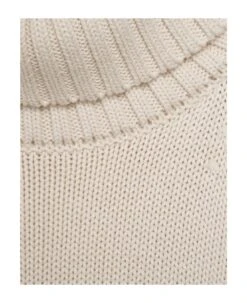 Chloé Ivory Turtleneck With Embroideries On The Shoulders -Golden Goose Shop 9566bd0737ad02334772652d7b268840
