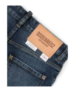 DSQUARED2 Navy Blue Stretch-cotton Denim Jeans -Golden Goose Shop 990bbdd3f9ae2c080c85a22950952ba5