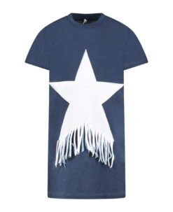 Stella McCartney Kids Blue Dress For Giirl With White Star