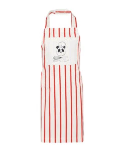Mini Rodini Ivory Apron For Kids With Panda Chef