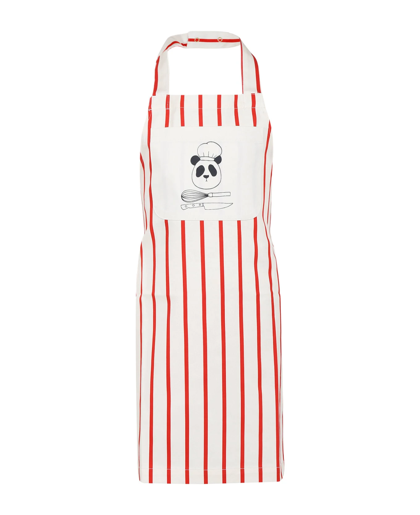 Mini Rodini Ivory Apron For Kids With Panda Chef 3 Mini Rodini Ivory Apron For Kids With Panda Chef
