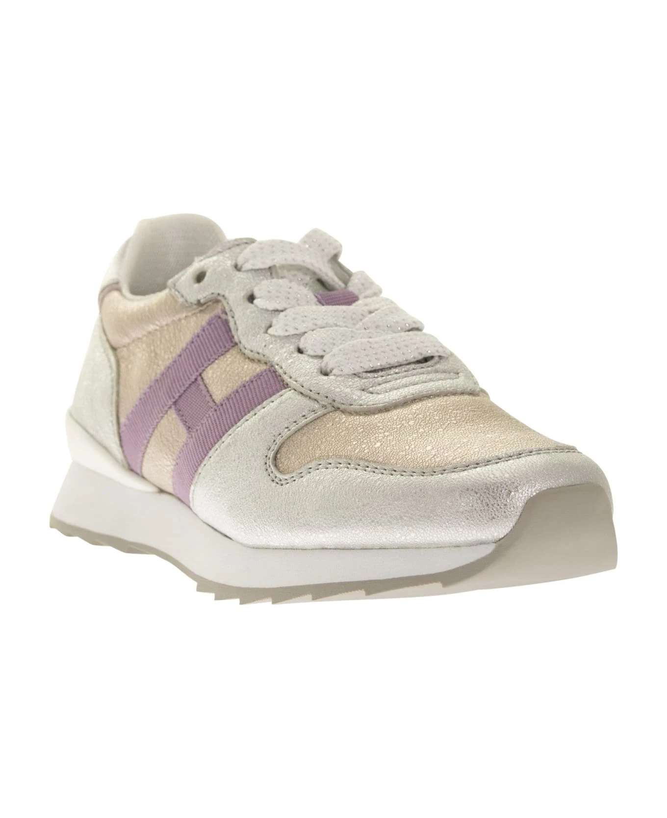 Hogan J484 Metallic Leather Trainers 4 Hogan J484 Metallic Leather Trainers - Image 2