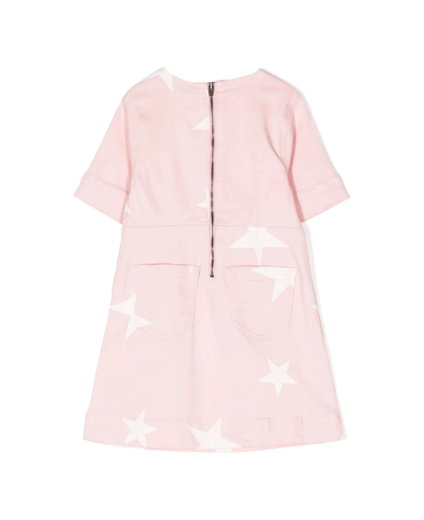 Stella McCartney Kids Pink Denim Dress With Star Print 4 Stella McCartney Kids Pink Denim Dress With Star Print - Image 2