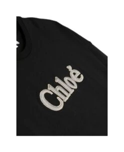 Chloé Chloe T-shirt Nera In Jersey Di Cotone Bambina -Golden Goose Shop a59b0986e1c053561ad111af6bc70ca5