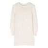 Chloé White Knit Dress With Floreal Embroidery In Wool And Cotton Girl