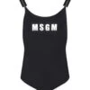 MSGM Black Swimsuit For Girl With White Logo -Golden Goose Shop b2ce5e136f83cd62e587b8f1a646951b