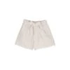 Chloé Beige Bermuda Shorts With Bow-detail In Linen Blend Girl