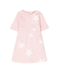 Stella McCartney Kids Pink Denim Dress With Star Print
