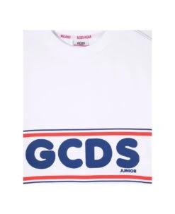 Gcds Kids Girl's White Cotton Dress With Logo -Golden Goose Shop b5a148547a067790040a248e4a63745f
