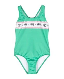 Chiara Ferragni Green Swimsuit Girl