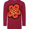 Kenzo Kids Bordeaux Pr Bim Dress With Flower Embroidery -Golden Goose Shop b96cbdac471320f4463cecee34d3ced1