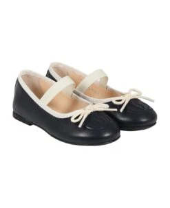 Gucci Blue Ballet Flats For Girl With Double G And Bow -Golden Goose Shop ba268cba530ea86e8662343c86069272