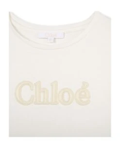 Chloé White T-shirt With Embroidered Logo -Golden Goose Shop be73981a88074311abd2c7878457d709
