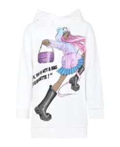 FENDI White Sdress With Manga For Girl