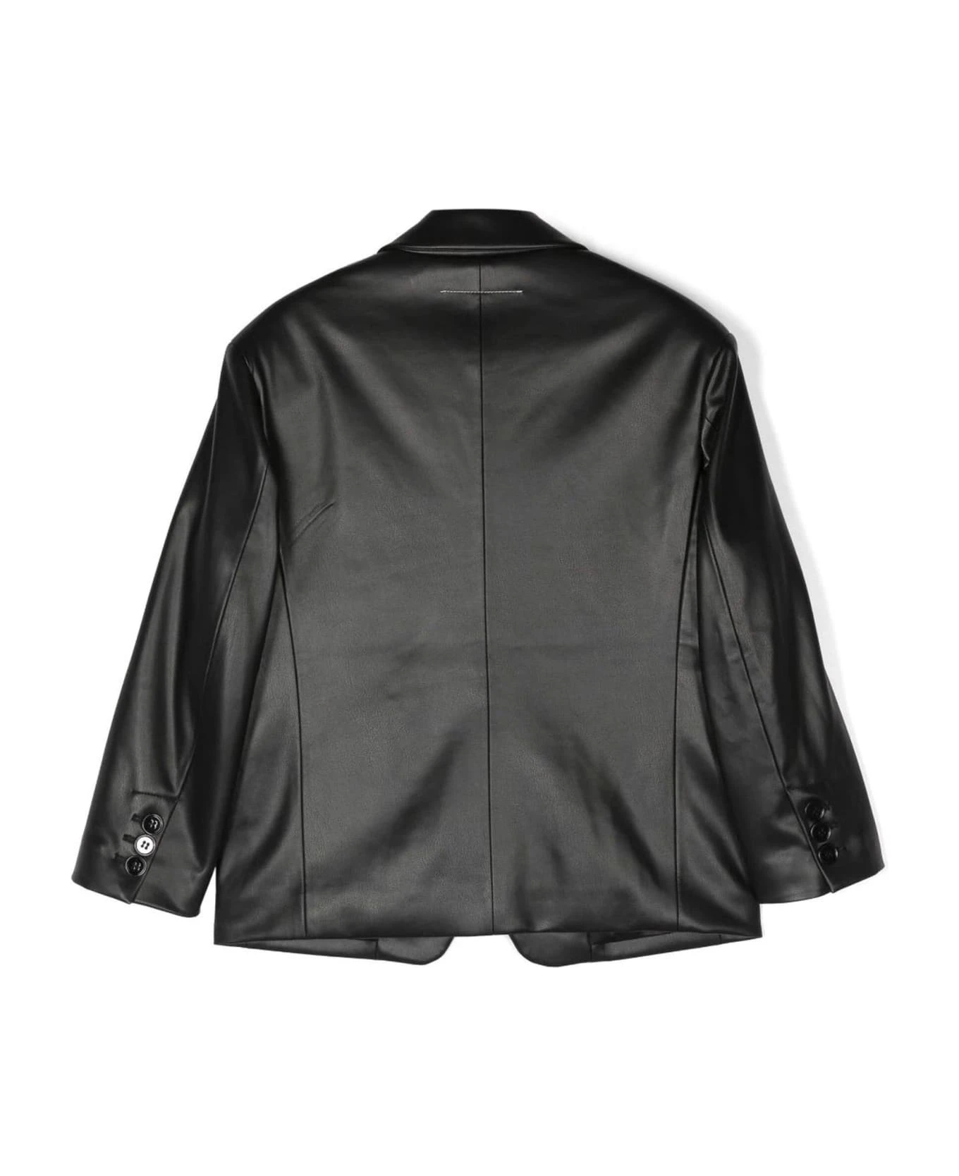 Maison Margiela Black Faux Leather Blazer 4 Maison Margiela Black Faux Leather Blazer - Image 2