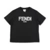 Fendi T-shirt Nera In Jersey Di Cotone Bambina -Golden Goose Shop c5b46ba32c46167e4883ee83a50506e6