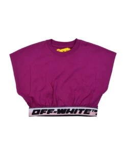 Off-White Cropped T-shirt With Logo