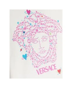 Versace T-shirt Bianca In Jersey Di Cotone Bambina -Golden Goose Shop d329fb0e3513dbc36b1721e6fd284137