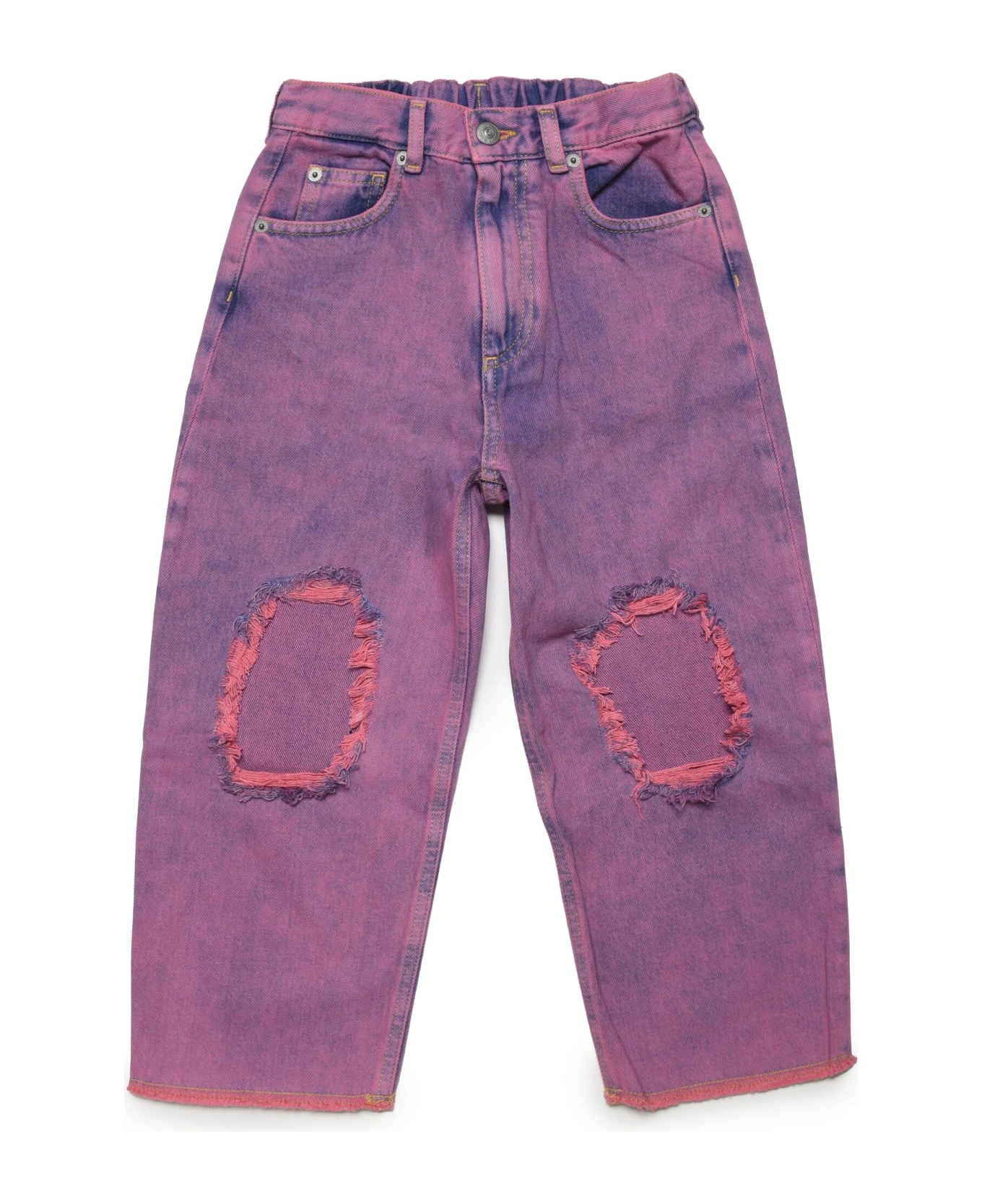 MM6 Maison Margiela Mm6p30u Trousers Maison Margiela Pink Jeans With Coloured Overdye And Openings At The Knees 3 MM6 Maison Margiela Mm6p30u Trousers Maison Margiela Pink Jeans With Coloured Overdye And Openings At The Knees