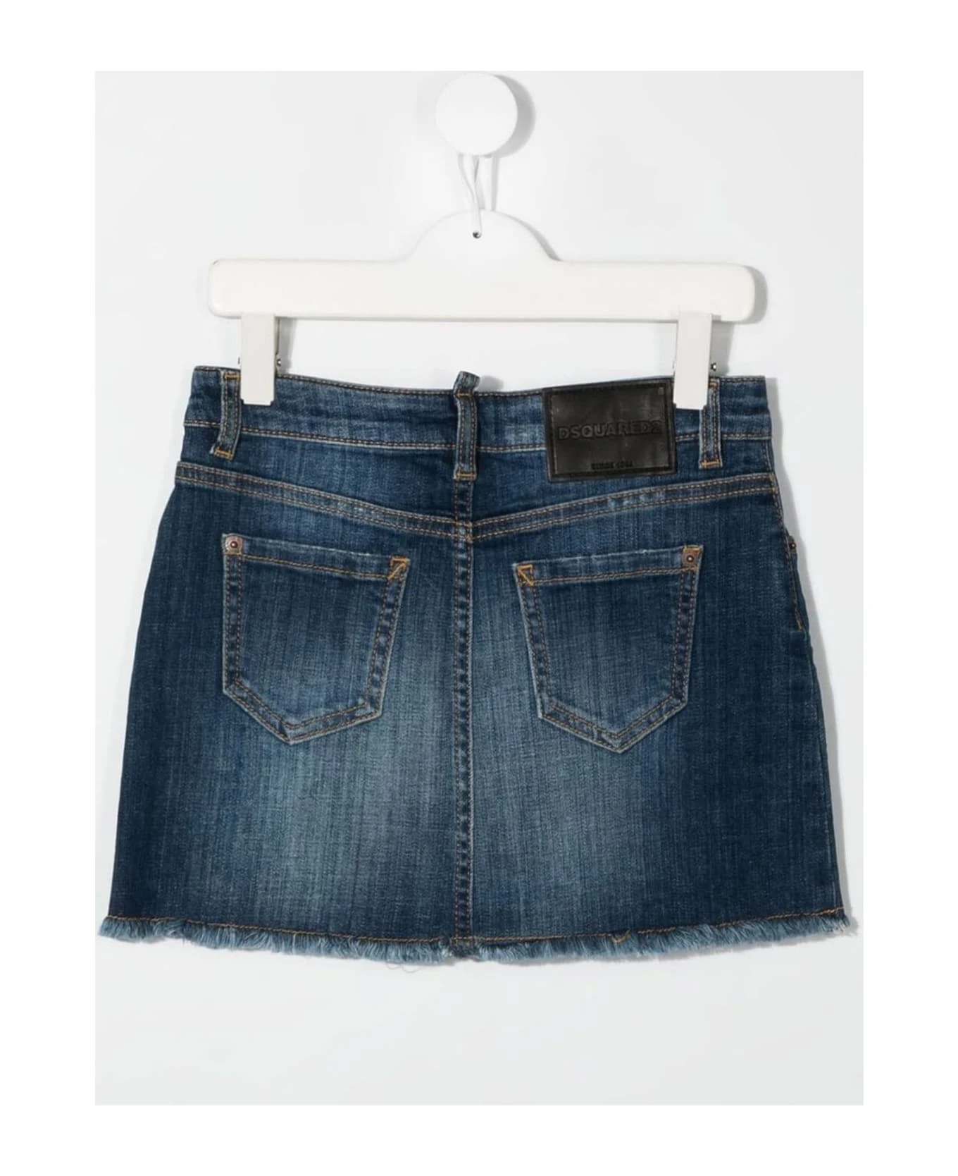 DSQUARED2 Blue Cotton Mini Skirt 4 DSQUARED2 Blue Cotton Mini Skirt - Image 2