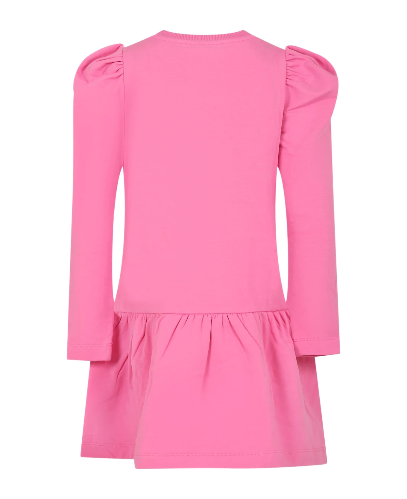 MOSCHINO Fuchsia Dress For Girl With Teddy Bear And Logo 4 MOSCHINO Fuchsia Dress For Girl With Teddy Bear And Logo - Image 2