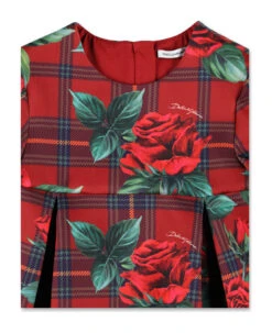 Dolce & Gabbana Rose Tartan Print Dress 7 Dolce & Gabbana Rose Tartan Print Dress -Golden Goose Shop e4d8a36bc2506dd60f9e1f639d06f372
