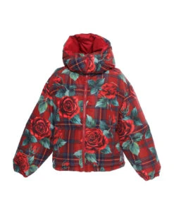 Dolce & Gabbana Rose Print Puffer Jacket