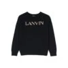 Lanvin Pullover Blu Navy In Cotone E Lana Bambina