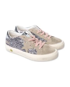 Golden Goose Sneakers Glitterate In Pelle Con Lacci