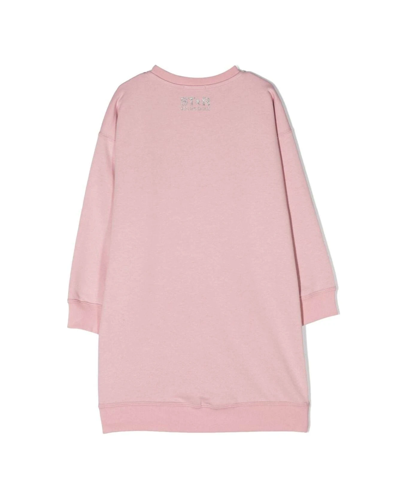 Abito Con Stampa Star Lurex In Felpa Di Cotone Rosa Golden Goose Kids Bambina 4 Abito Con Stampa Star Lurex In Felpa Di Cotone Rosa Golden Goose Kids Bambina - Image 2